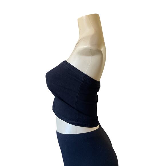 Vintage 1991 Armani Exchange Black Knit Strapless Tube Top XS Hong Kong - Picture 3 of 8